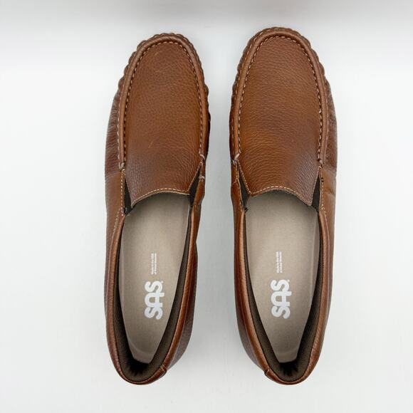 SAS Womens Twin Slip On Walking Shoe US 10.5 Narrow EU 41 Brown Leather NIB - Picture 11 of 13